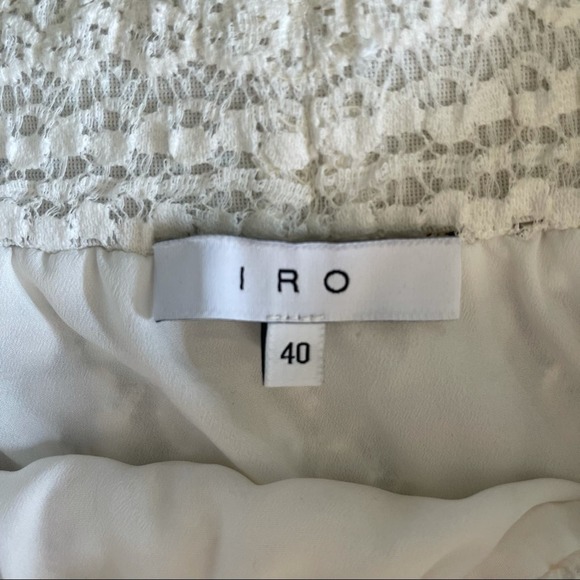 IRO Teejay Crochet Lace Mini Skirt in Ecru Size 8 Cream Off White A-Line Flouncy - Picture 16 of 16